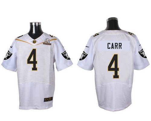 Nike Raiders #4 Derek Carr White 2016 Pro Bowl Men's Stitched NFL Elite Jersey